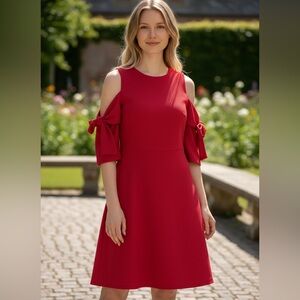 Chelsea28 Fuchsia Cold Shoulder Bow Sleeve Cocktail Dress - Size 4